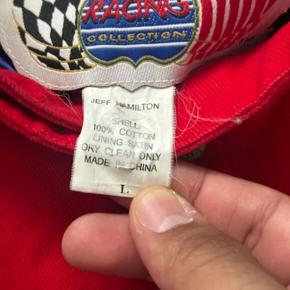 Vintag Jeff Hamilton Racing Jeff Gordon Dupont Nascar Flames Jacket Size Large - Picture 5 of 8